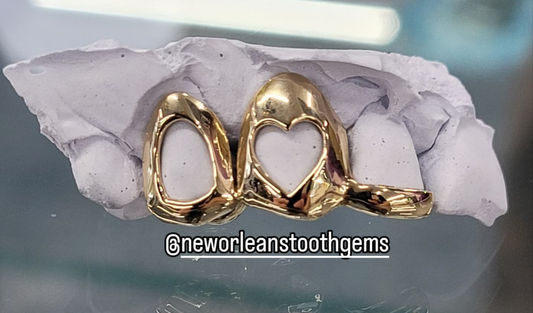 Classic Open Face/ Heart Open Face/ Tip  (3 Teeth-Connected)