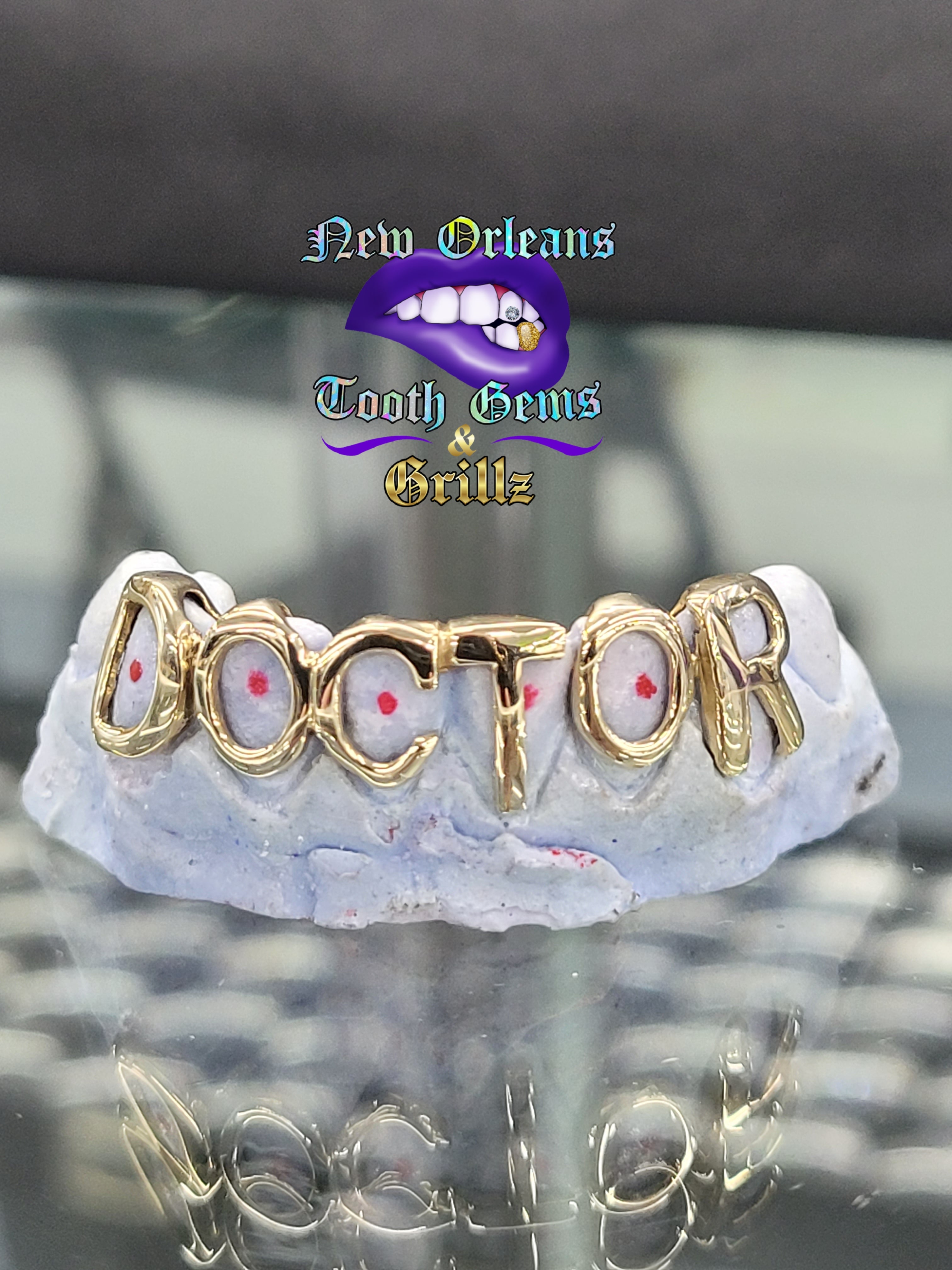 Letter Grillz (6 Teeth) – New Orleans Tooth Gems & Grillz