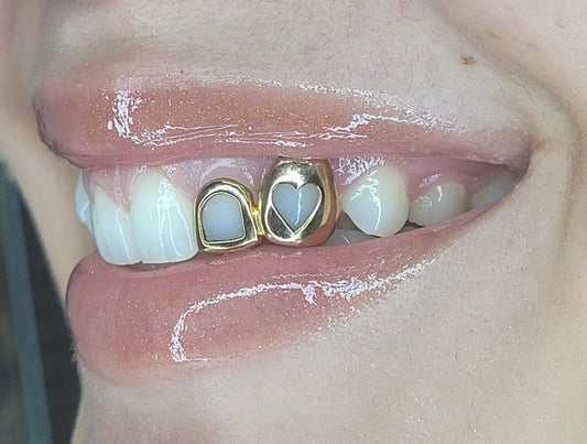 Heart Shaped/Open Face Sidepiece (2 Teeth- Connected)